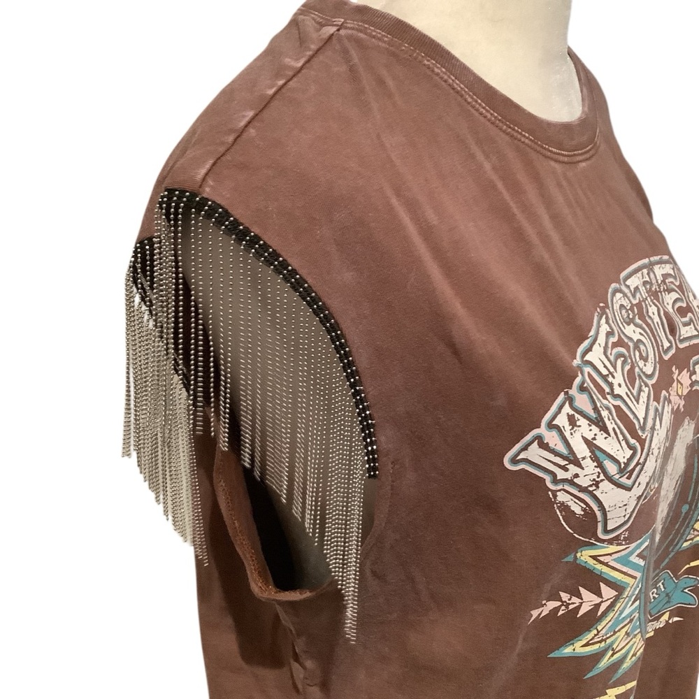 Boot Barn Rock & Roll Denim Women’s Chain Fringe Top BRAND NEW W/TAG. Size M - Picture 10 of 15